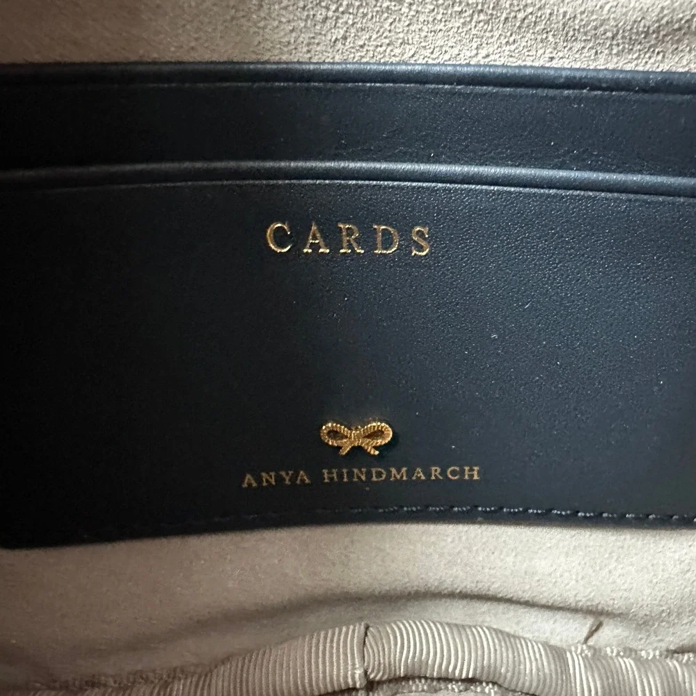 Anya Hindmarch Shearling Mini Eyes Crossbody Bag Black
